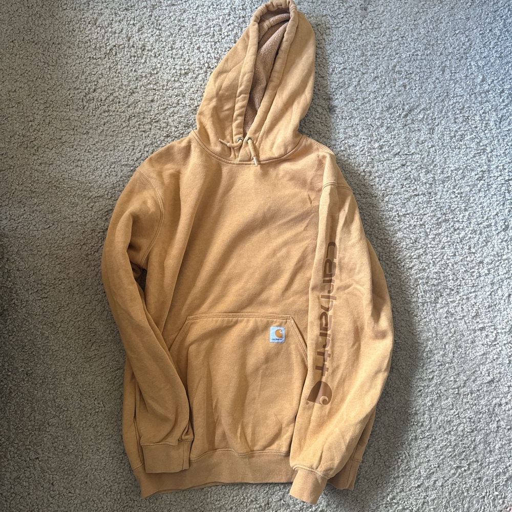 Carhartt Men’s Hooded Crewneck Sweater in Tan